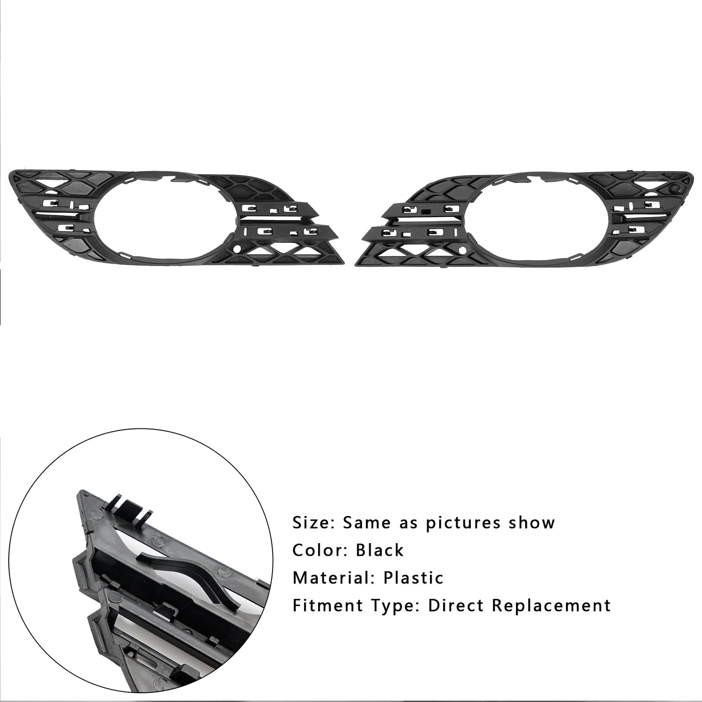 Mercedes Benz Classe E W211 E280 4Matic 2 pezzi Set di finiture per fendinebbia 2118850822 MB1038115