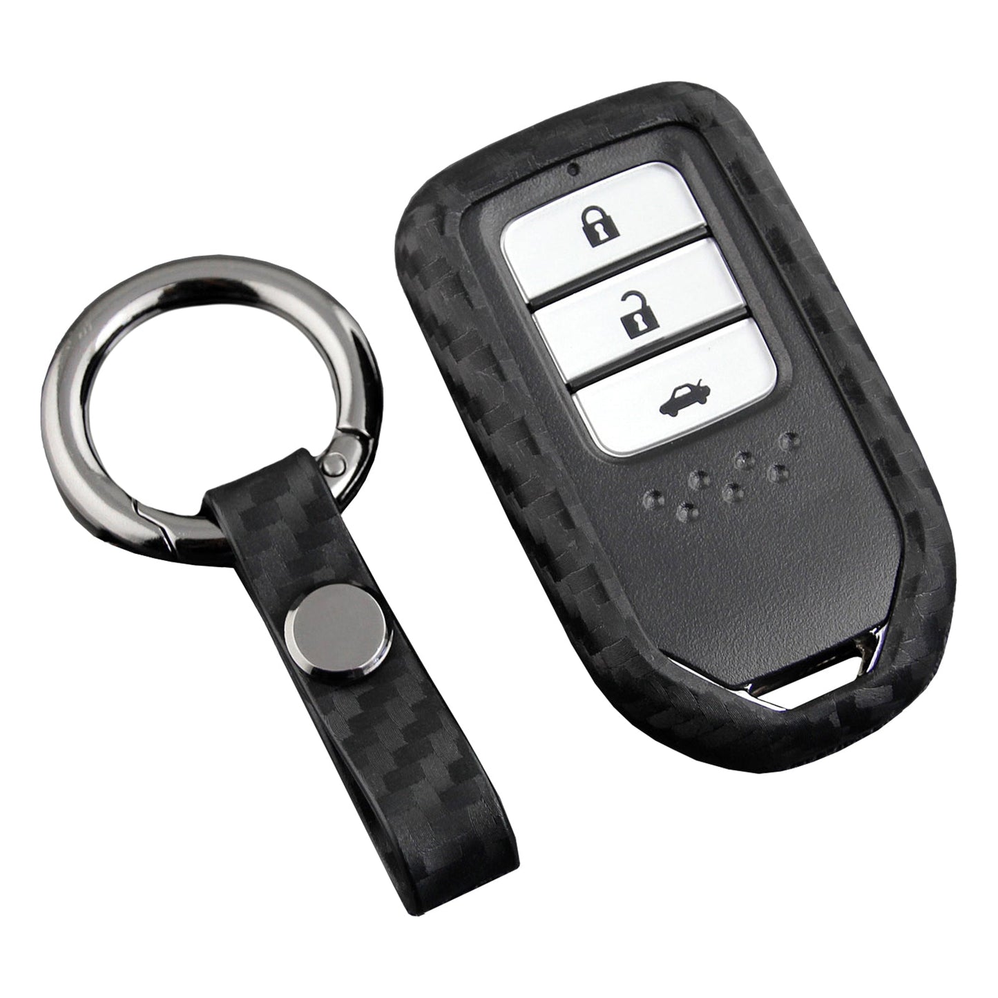 Custodia in pelle e silicone per chiave auto con fibbia per Honda