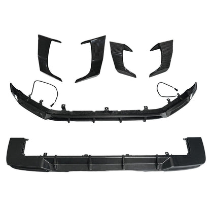Spoiler anteriore e posteriore in fibra di carbonio a secco + prese d'aria laterali per Mercedes Classe G W465 2025+