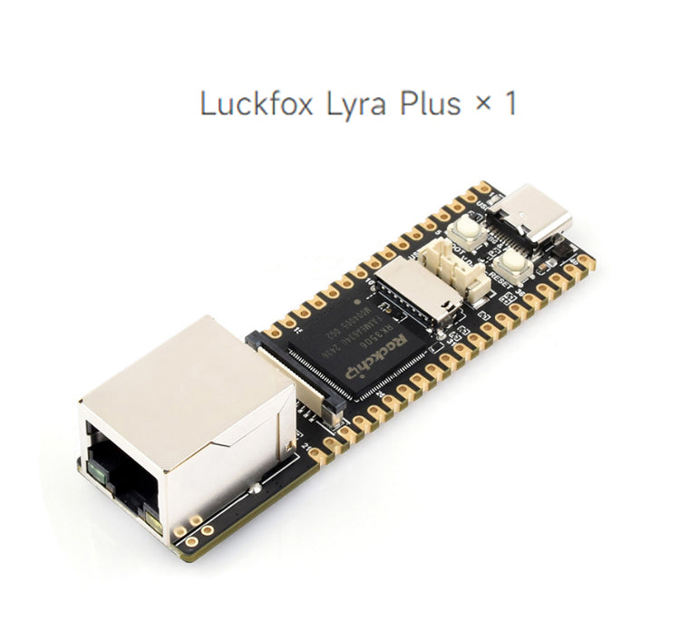 Scheda di sviluppo Linux Luckfox Lyra Plus con chip RK3506G2, porta di rete RJ45 da 128 MB