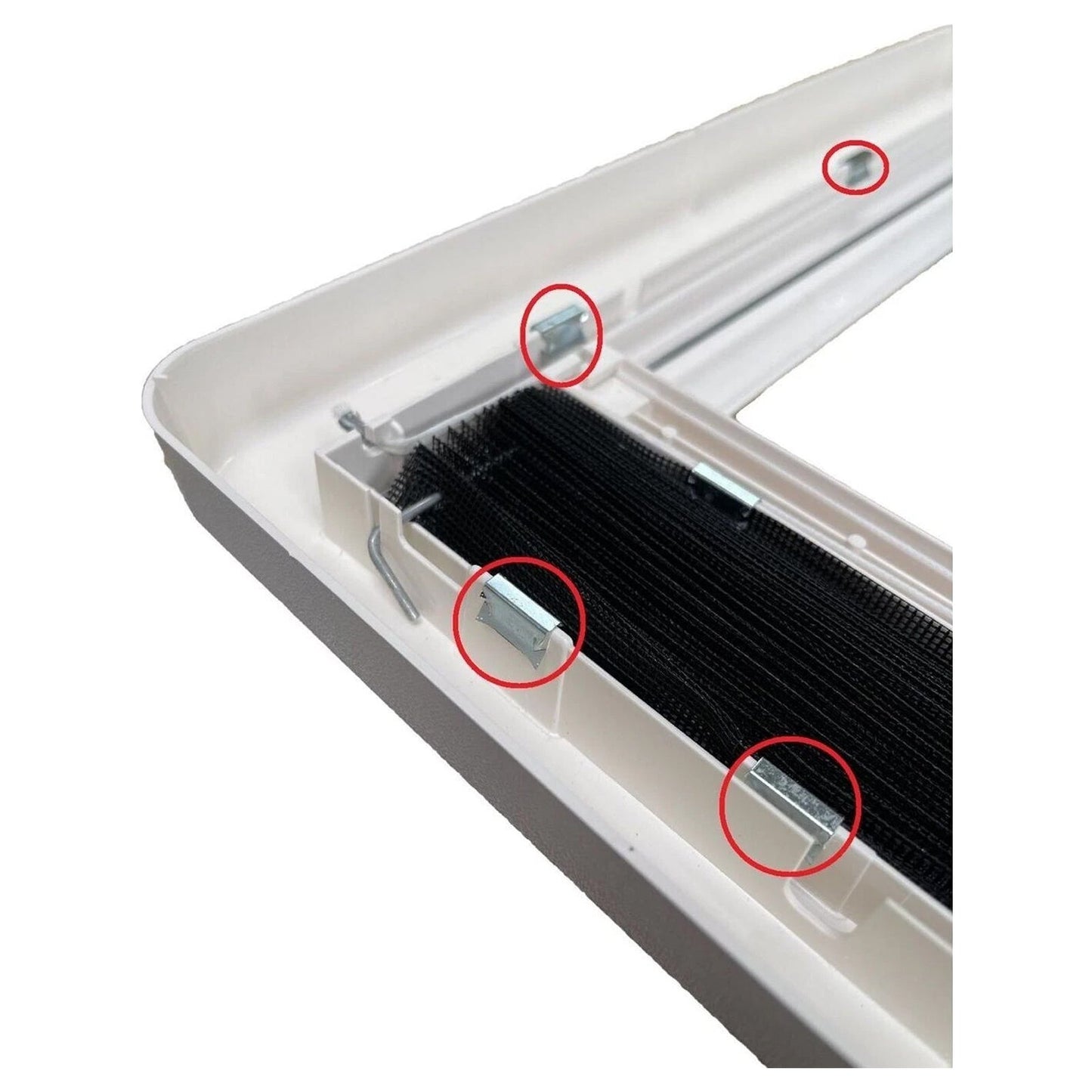 12 clip di fissaggio a molla per lucernario BG1113 per telaio interno roulotte Heki 3/4