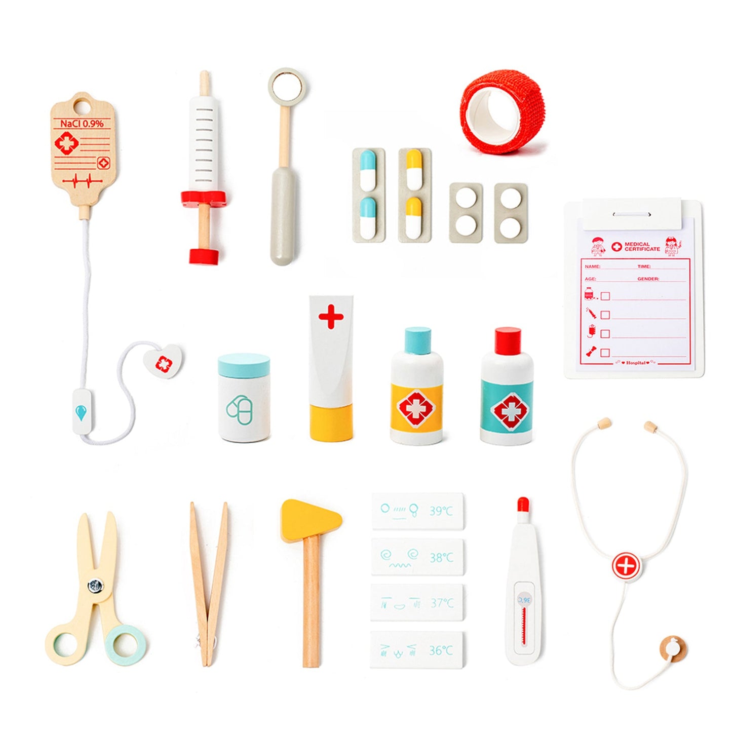Simulazione di clinica medica per bambini con 22 accessori, set di giocattoli per bambini dai 3 anni in su