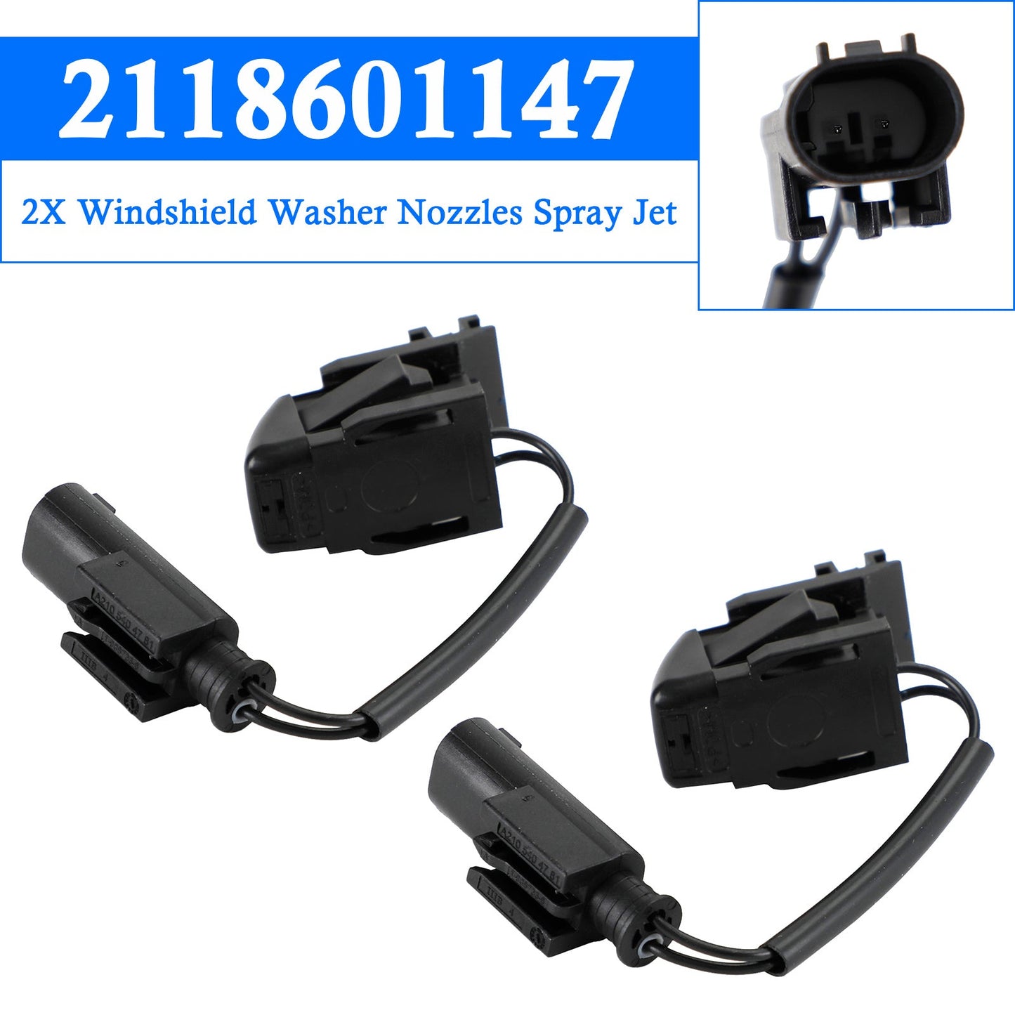 2X Ugelli lavavetri Getto di spruzzo per Mercedes-Benz W203 W208 2118601147