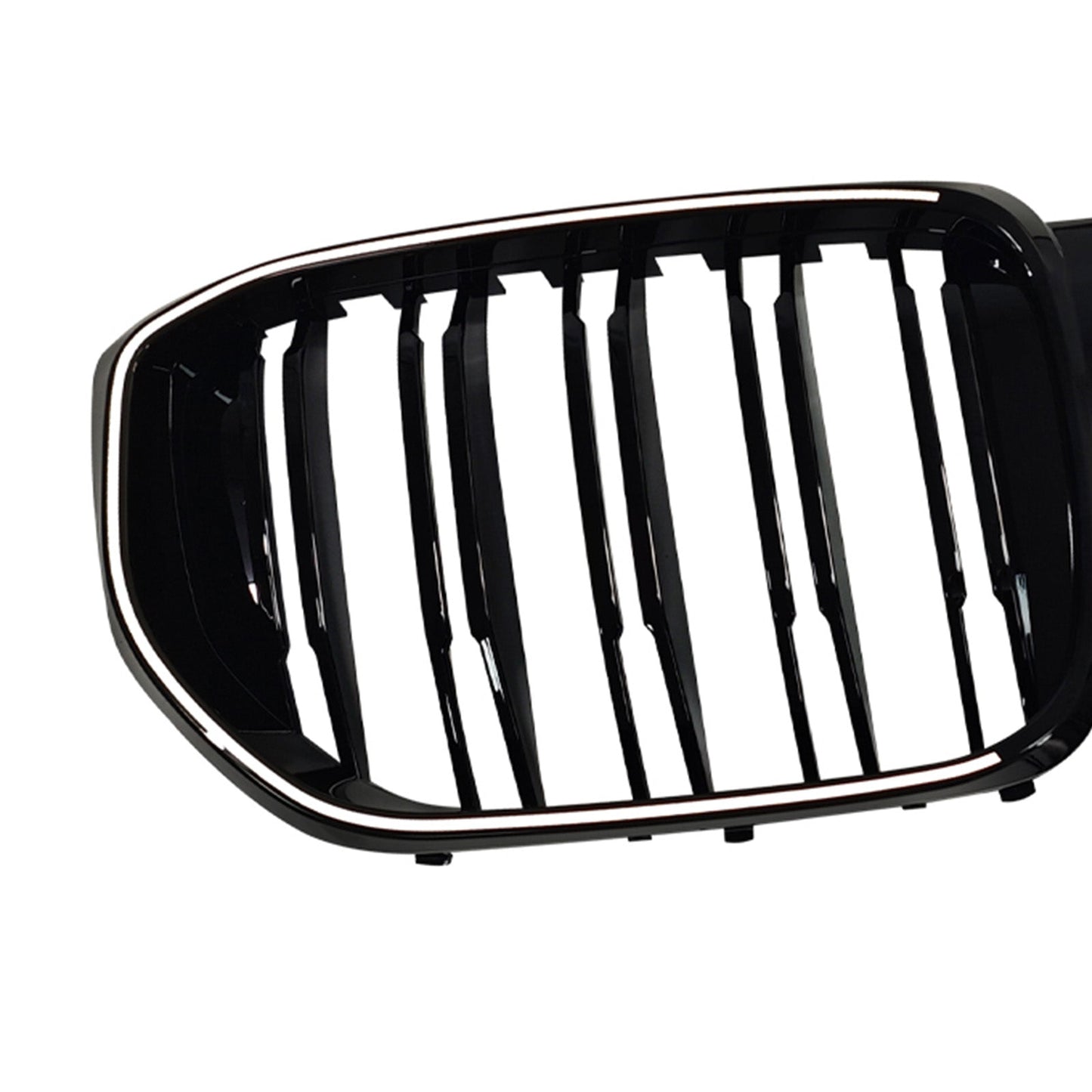 Griglia paraurti anteriore nera a doppia linea con LED per BMW G05 LCI X5 2024+