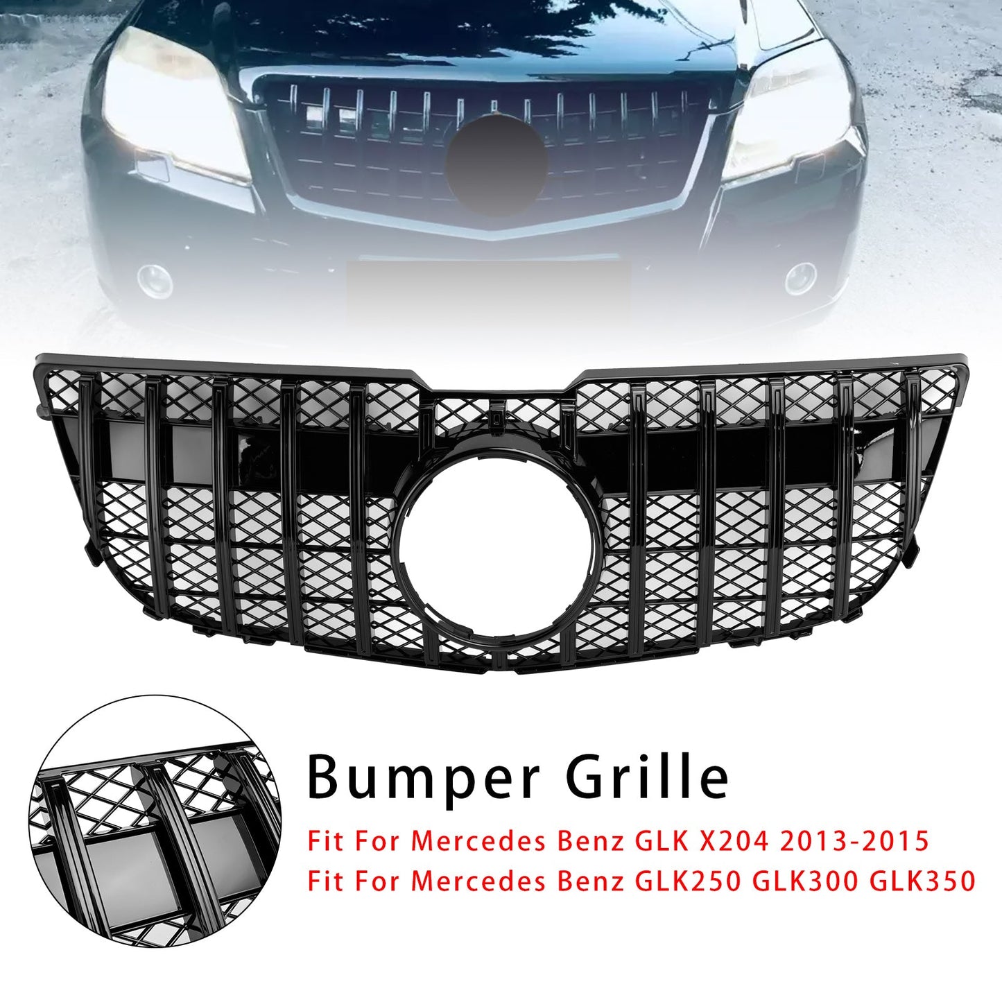 Griglia anteriore nera lucida Mercedes Benz GLK X204 GT 2013-2015