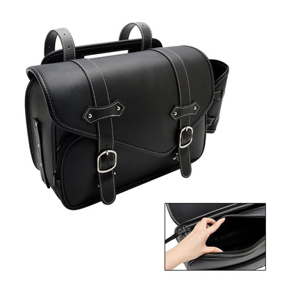 Borsa posteriore in PU Borsa laterale Borsa posteriore Borsa portaoggetti nera per moto