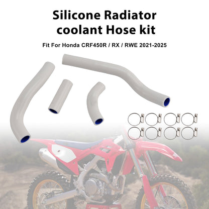 Kit di tubi flessibili in silicone per il liquido di raffreddamento del radiatore, compatibile con Honda CRF450R RX RWE 21-25