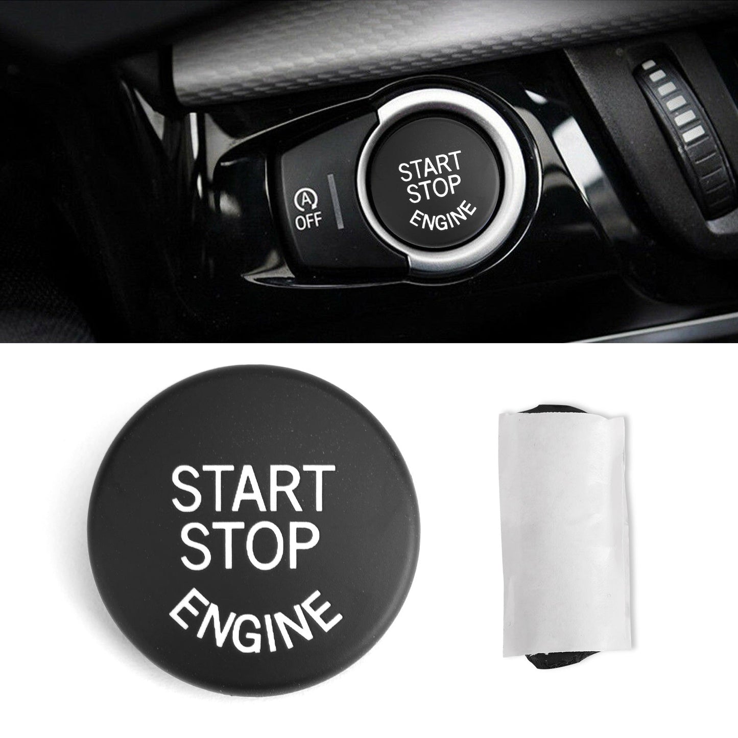 Copertura interruttore pulsante motore Start Stop per BMW E Chassis E90 E91 X5 E70 E60 Nero
