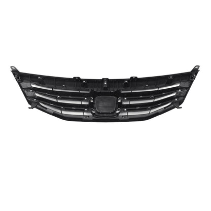Black Chrome Front Upper Bumper Hood Grille Grill Per Honda Accord 2011-2012 4DR