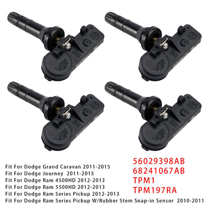 4 sensori di pressione pneumatici TPMS per Dodge Jeep Chrysler RAM 56029398AB