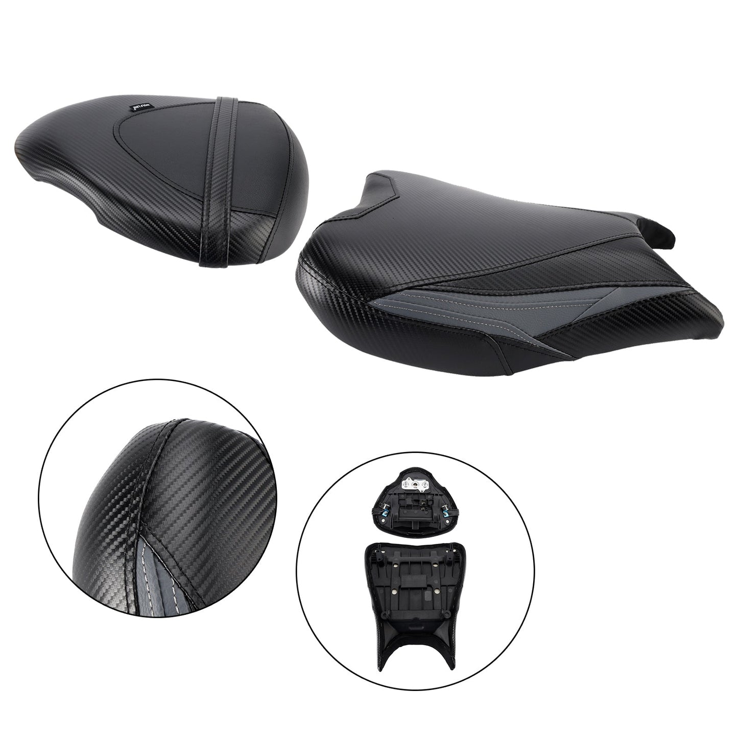 Kit cuscini passeggero Raider anteriori e posteriori per Suzuki GSX1300R 2022-2024, colore nero.