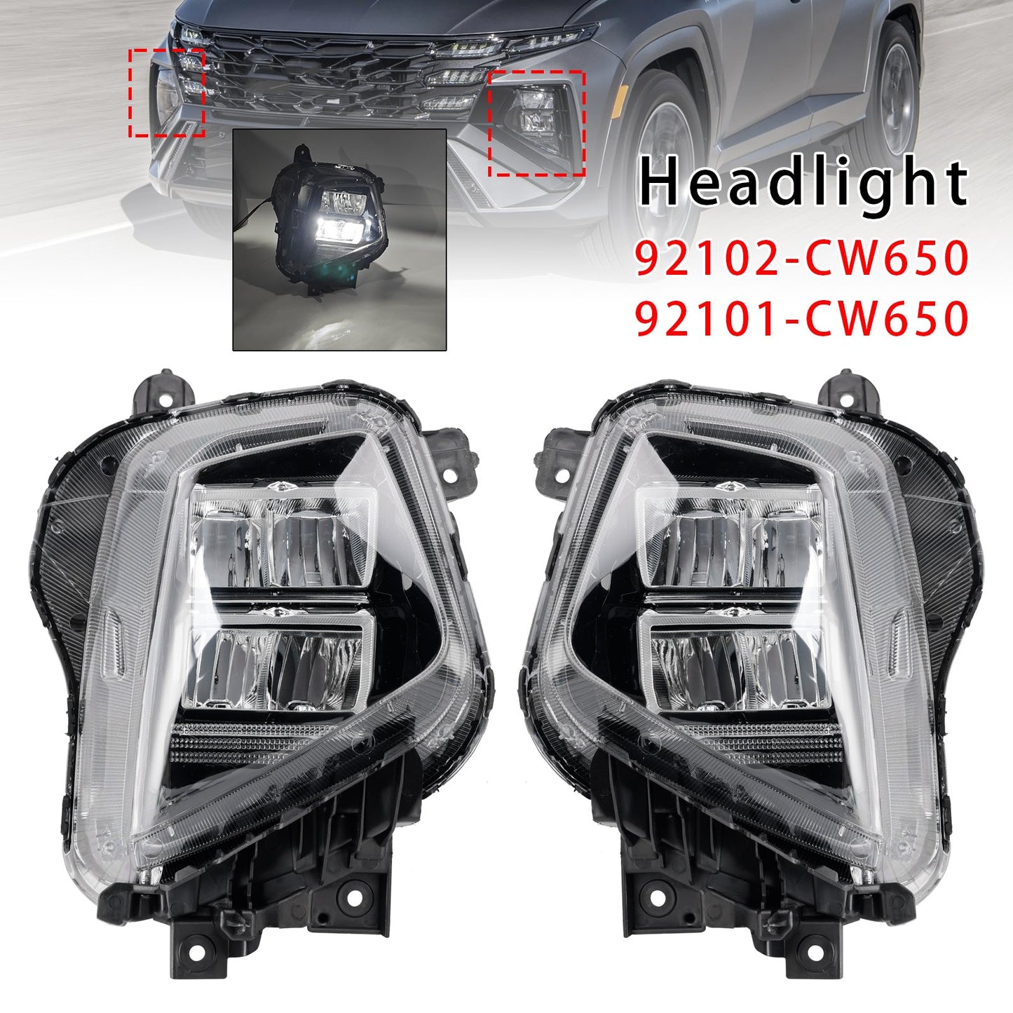 Gruppo fari Hyundai Tucson 2 pezzi 2025-2026 92102-CW650 92101-CW650