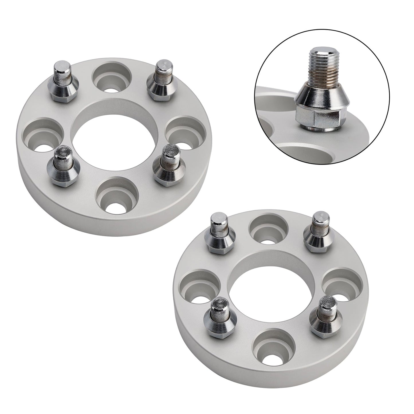 Kit distanziali per ruote da 1"" con cavo per dadi ruota per carrelli da golf, argento per Yamaha Club Car Ezgo