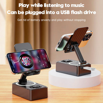 Supporto per telefono 4 in 1 Altoparlante Bluetooth Caricabatterie wireless Power Bank Desktop Live