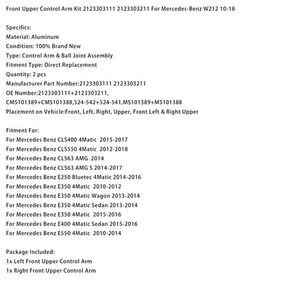 Kit braccio oscillante superiore anteriore Mercedes Benz E400 4Matic Berlina 2015-2016 2123303111 2123303211