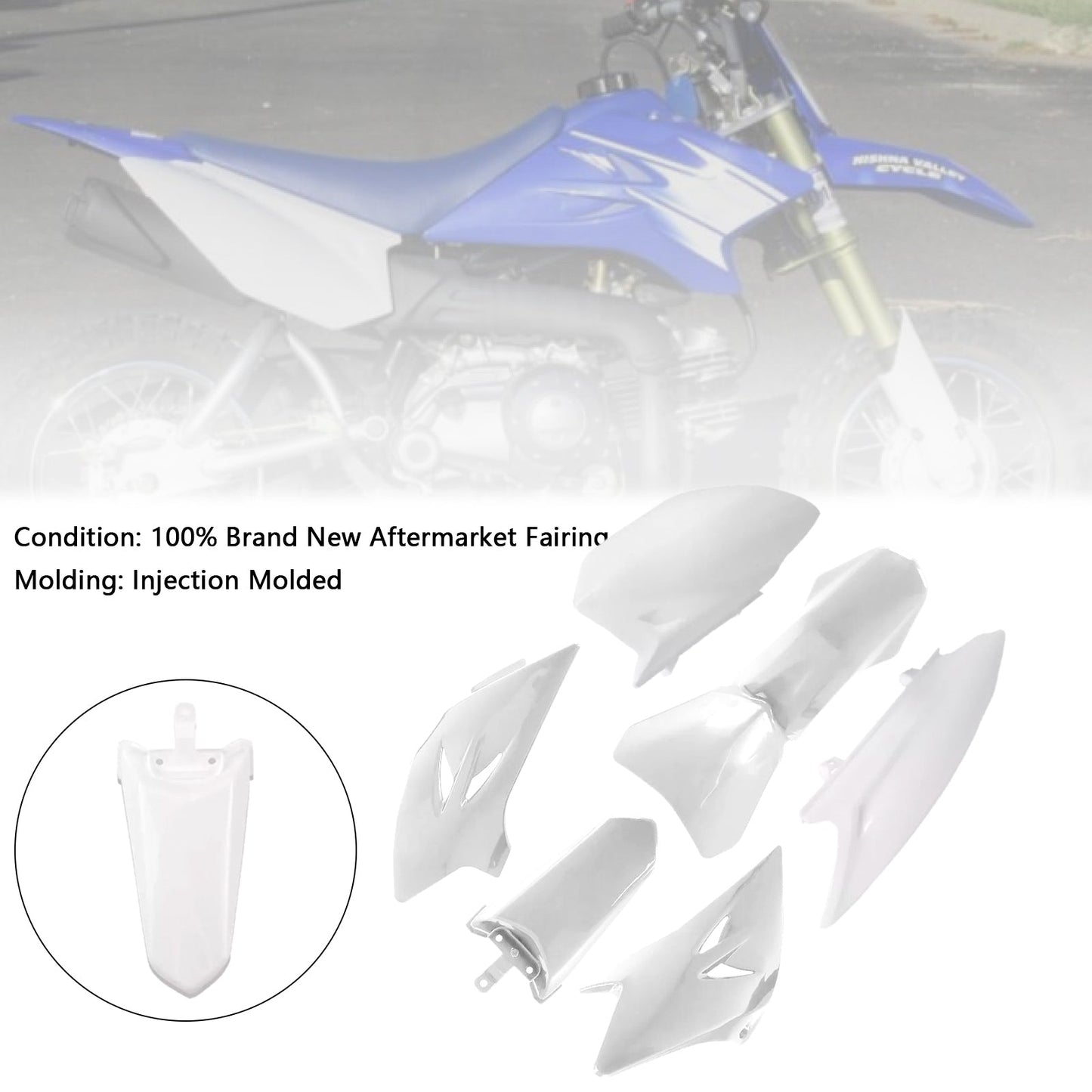 Kit plastiche per carrozzeria Yamaha TTR50 2006-2021, carenatura parafango anteriore e posteriore