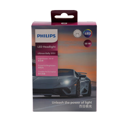 Luce auto LED-HL Ultinon Rally3551 H4 11342U3551 12/24V 50W 6500K per PHILIPS