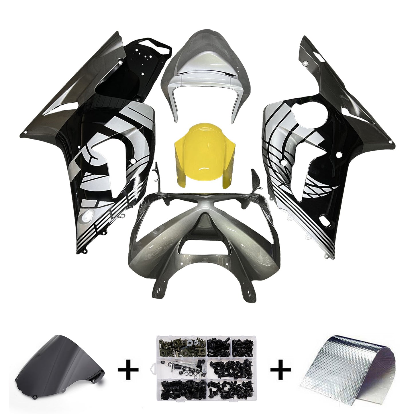 Kit carenatura iniezione in plastica ABS adatto per Kawasaki ZX6R 636 2003-2004