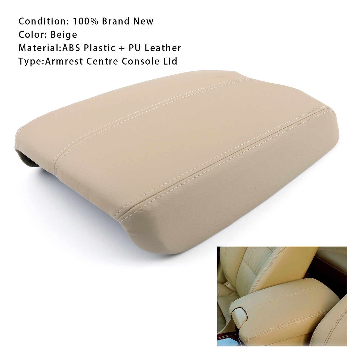 Coperchio della console centrale del bracciolo in pelle beige per Honda Accord 2008-2012