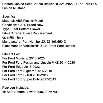 Ventilatore inferiore del sedile riscaldato e raffreddato Ford F-150 DU5Z19N550D 2015-2017