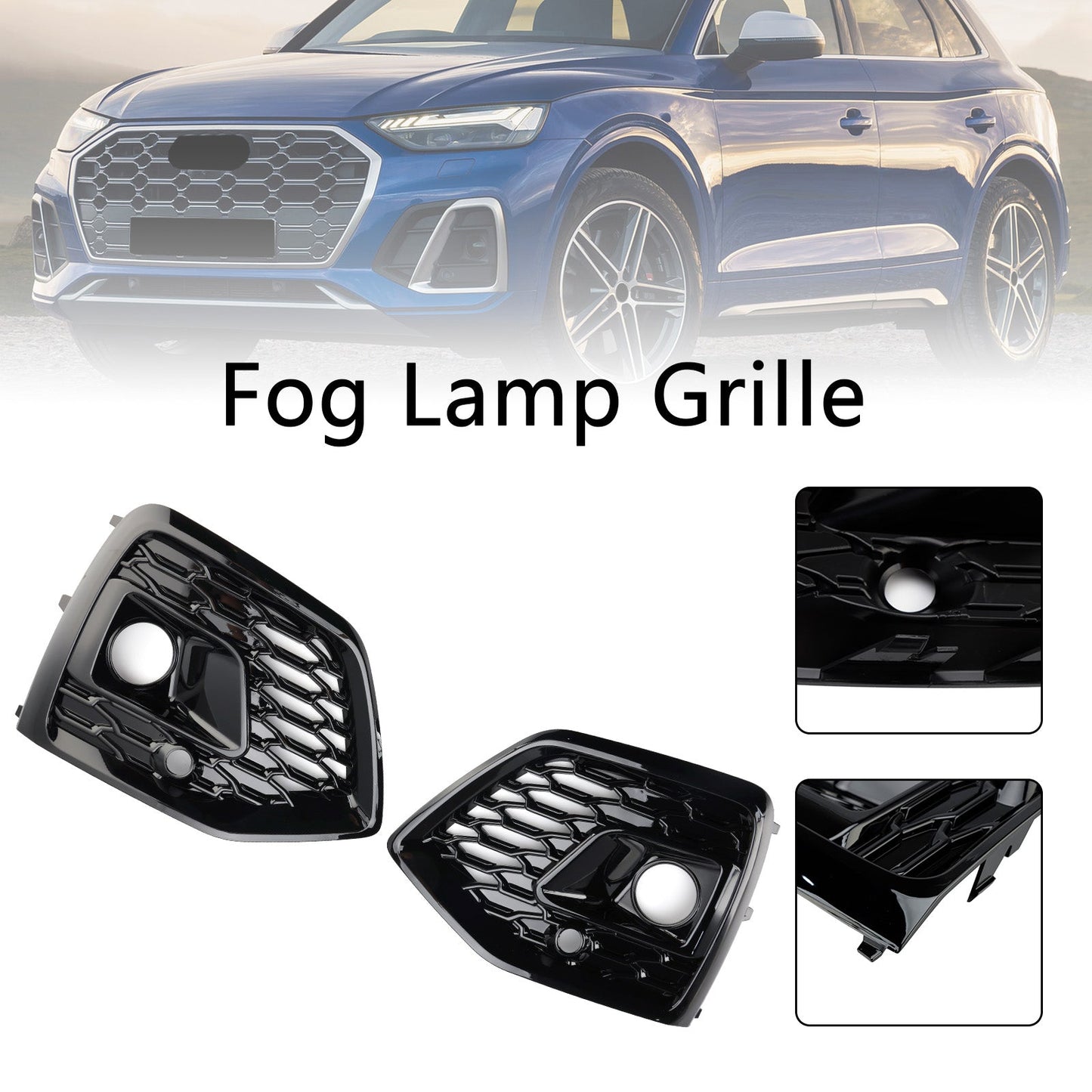 Griglia fendinebbia anteriore Audi Q5 SQ5 S-Line RSQ5 Style 2021-2025, nera