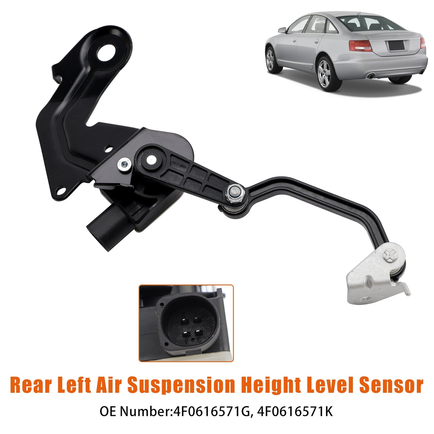 Sensore di livello dell'altezza della sospensione pneumatica posteriore sinistra per AUDI A6 C6 (4F2) 2005-2011