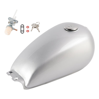 Serbatoio carburante Cafe Racer 9L / 2,4 Gal per Suzuki GN125 GN 125 250 - Argento