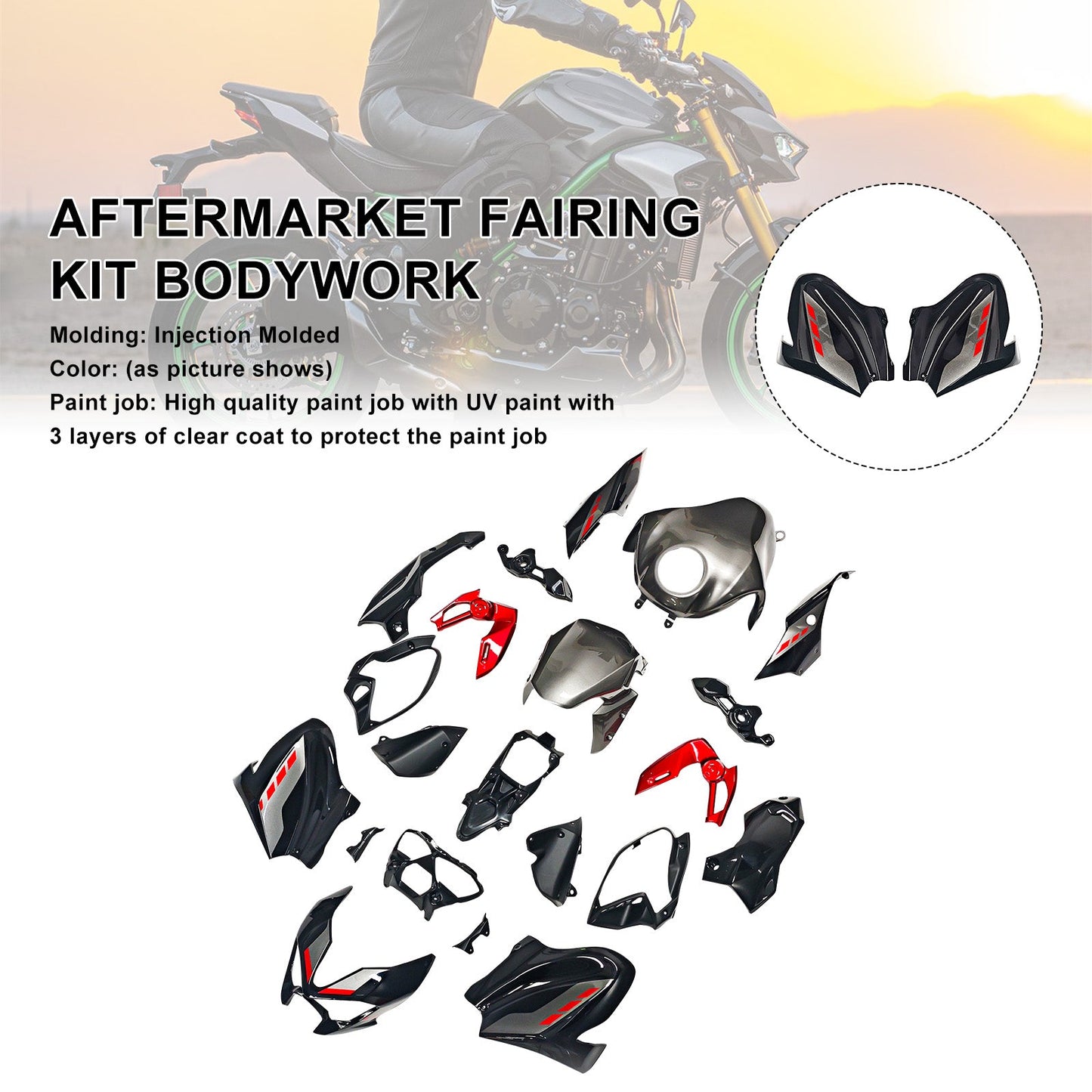 Kit di carene stampate a iniezione per Kawasaki Z900 2025-2026