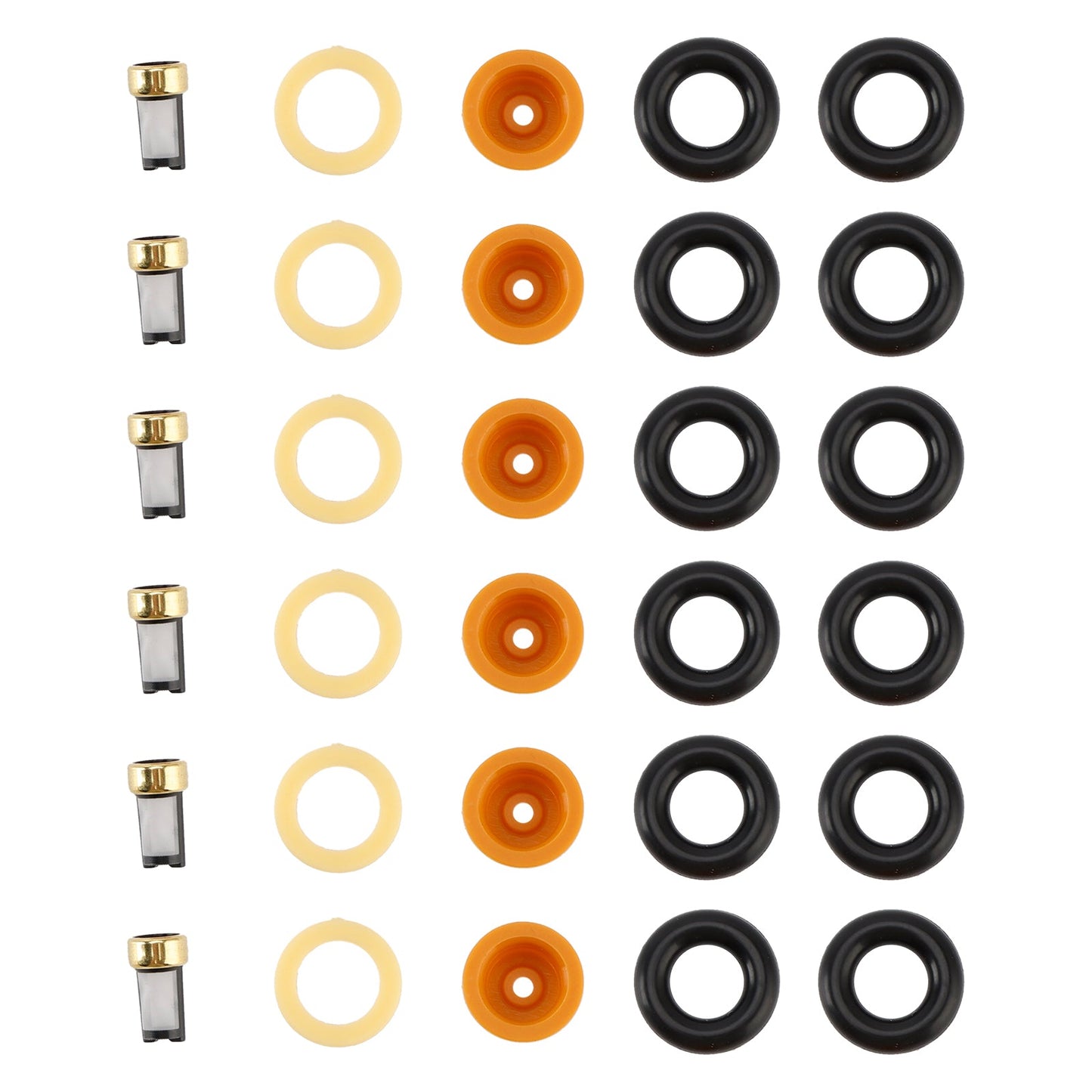 6 pezzi Guarnizione filtro O-ring iniettore carburante adatta per Audi 80 90 100 A4 A6 A8 2.4 2.6 2.8