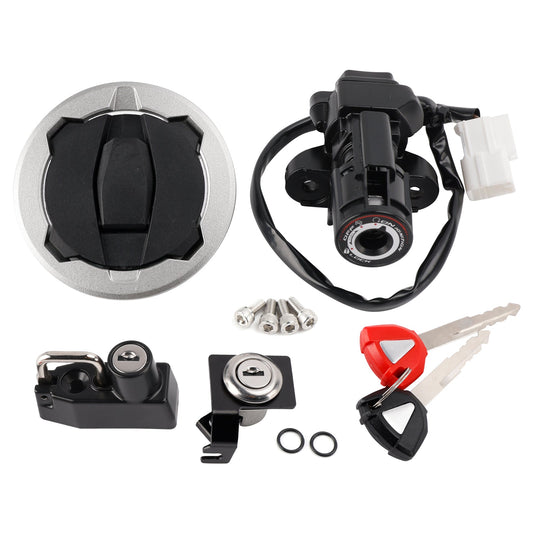 Set di chiavi per tappo del serbatoio del carburante con serratura del sedile del cilindro di accensione per Kawasaki Z 500 Ninja 500 2024-2026