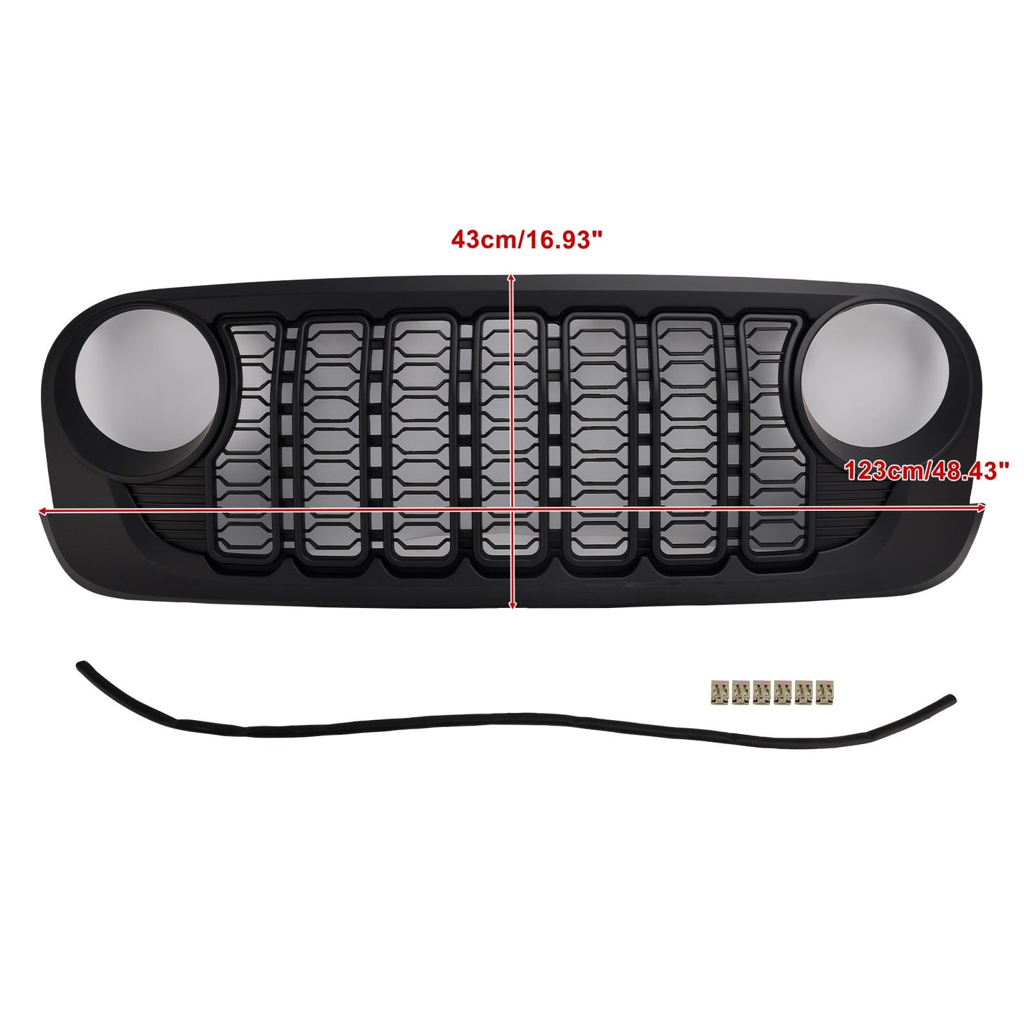 Griglia paraurti anteriore nera per Jeep Wrangler JK JKU Unlimited 2007-2018
