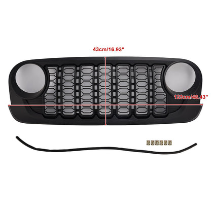 Griglia paraurti anteriore nera per Jeep Wrangler JK JKU Unlimited 2007-2018