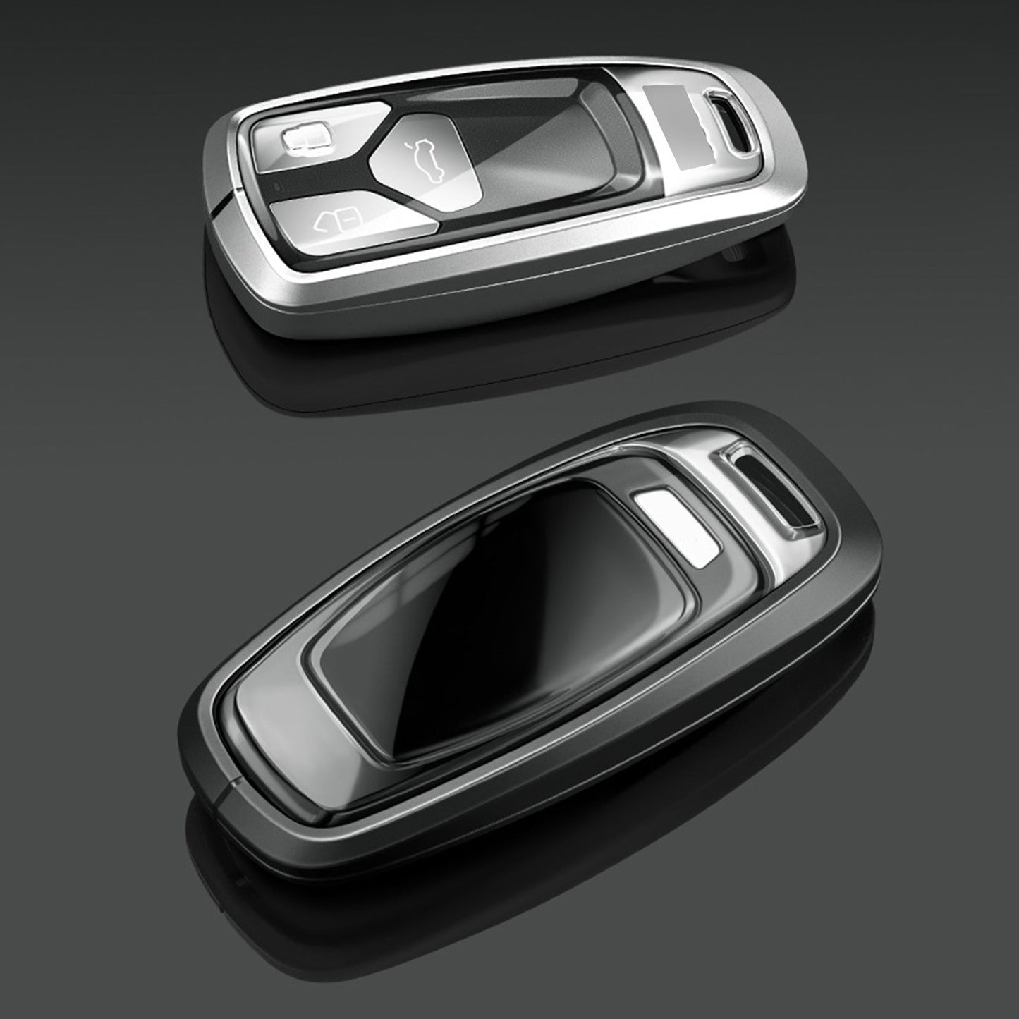 Custodia per chiave auto in TPU nero in lega di alluminio con fibbia per Audi a6l a4l a3