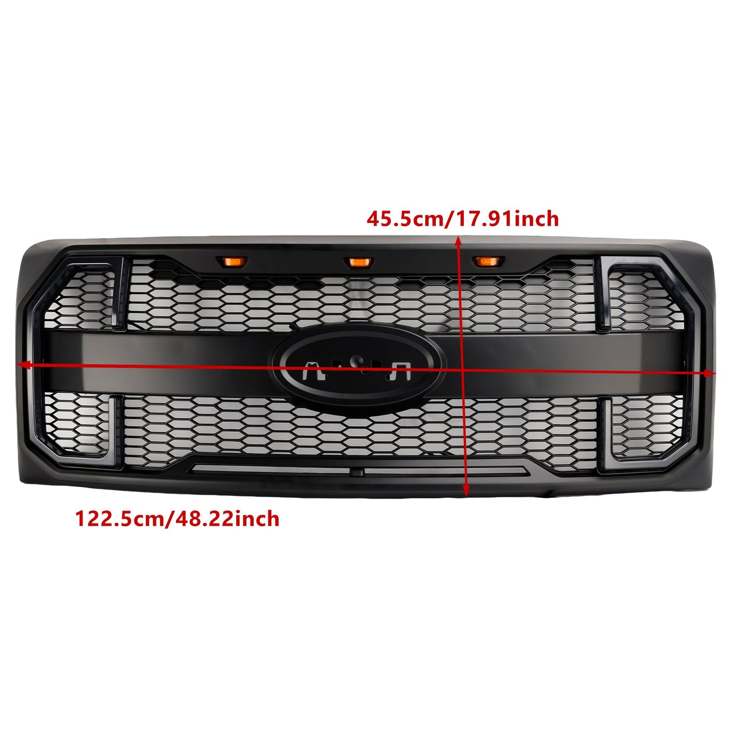 Griglia paraurti anteriore stile Raptor nero opaco Ford F150 2009-2014 con LED