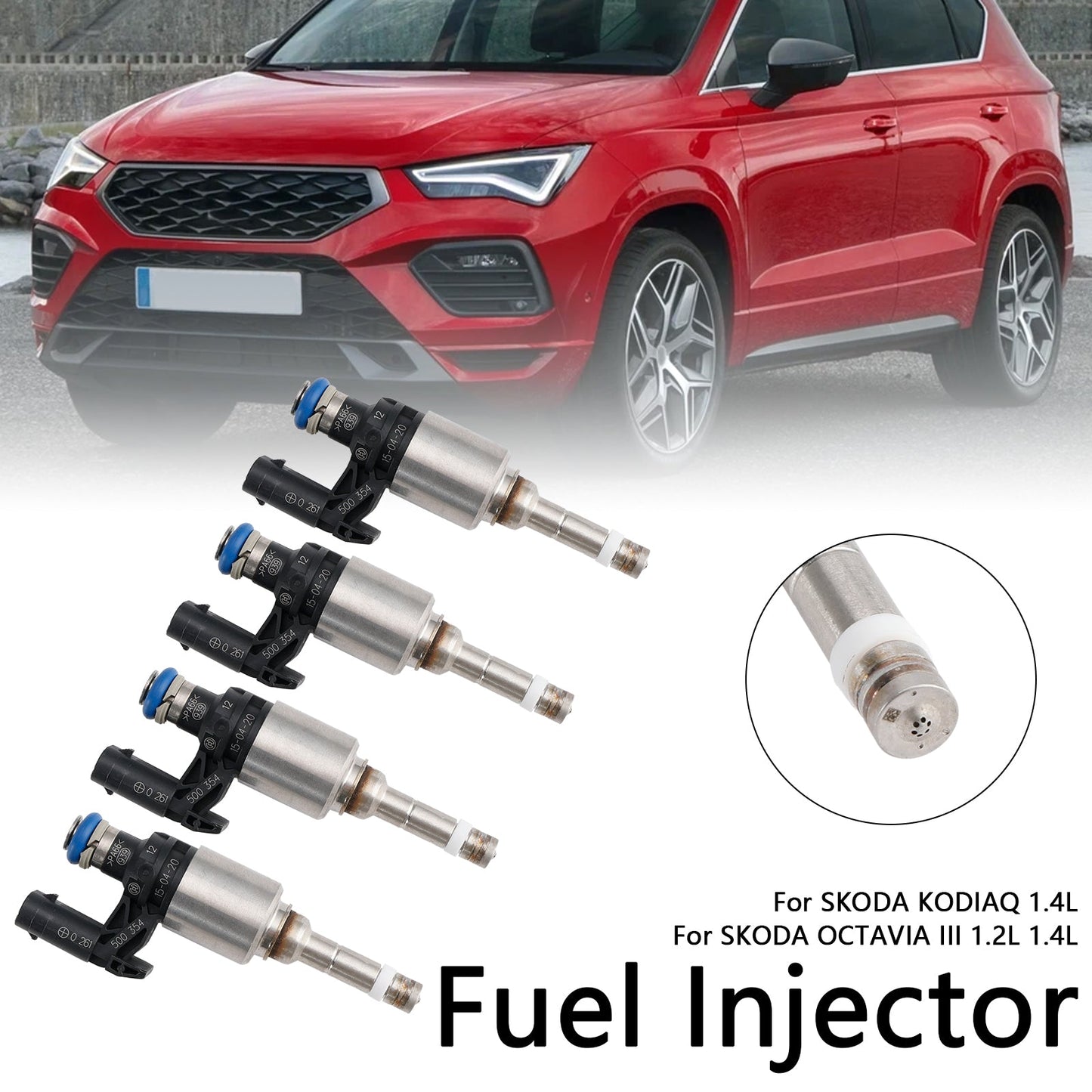 4 pezzi iniettore carburante 04E906036Q adatto per Audi A3 adatto per Seat Leon adatto per Skoda adatto per VW Passat