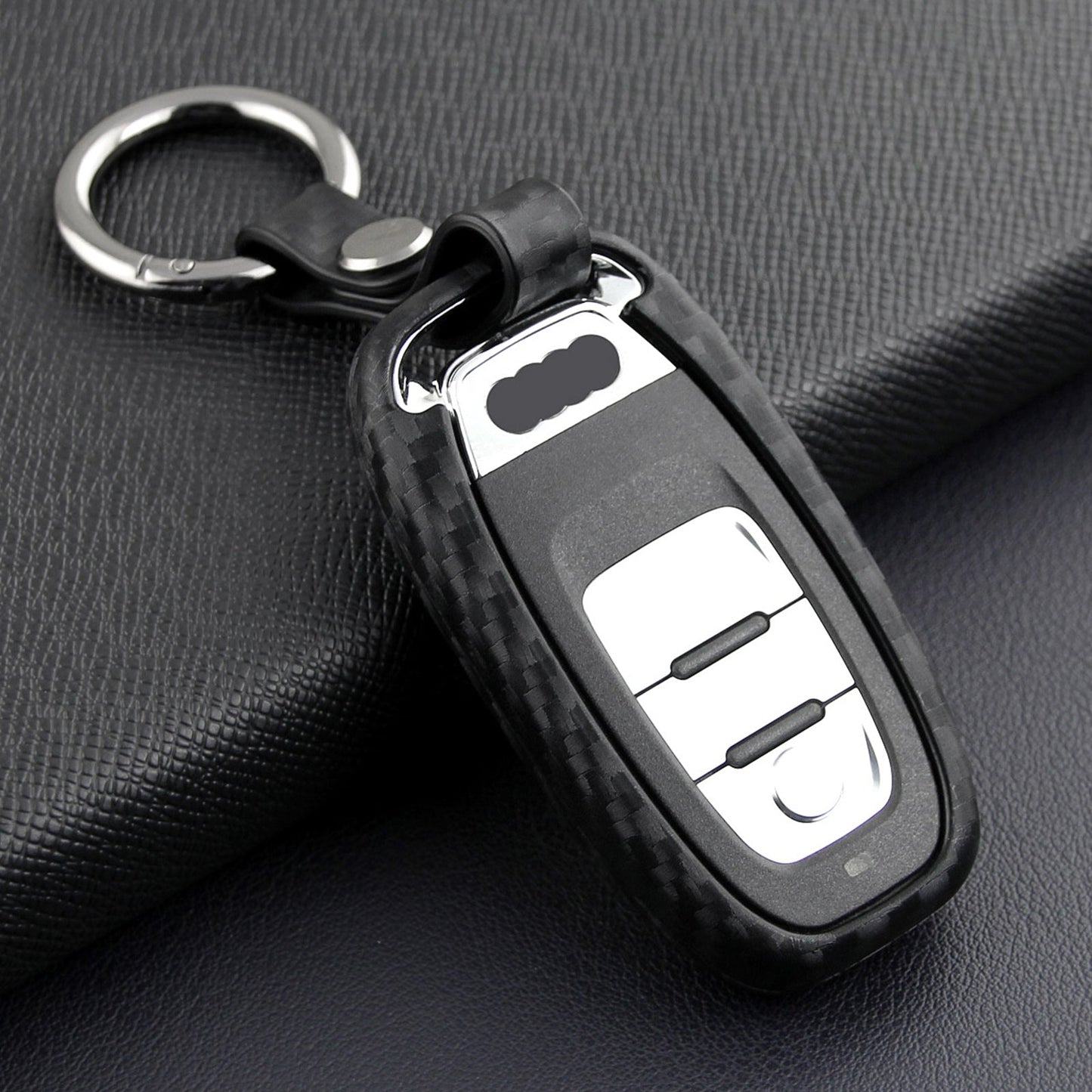 Custodia in pelle e silicone per chiave auto con fibbia per Audi