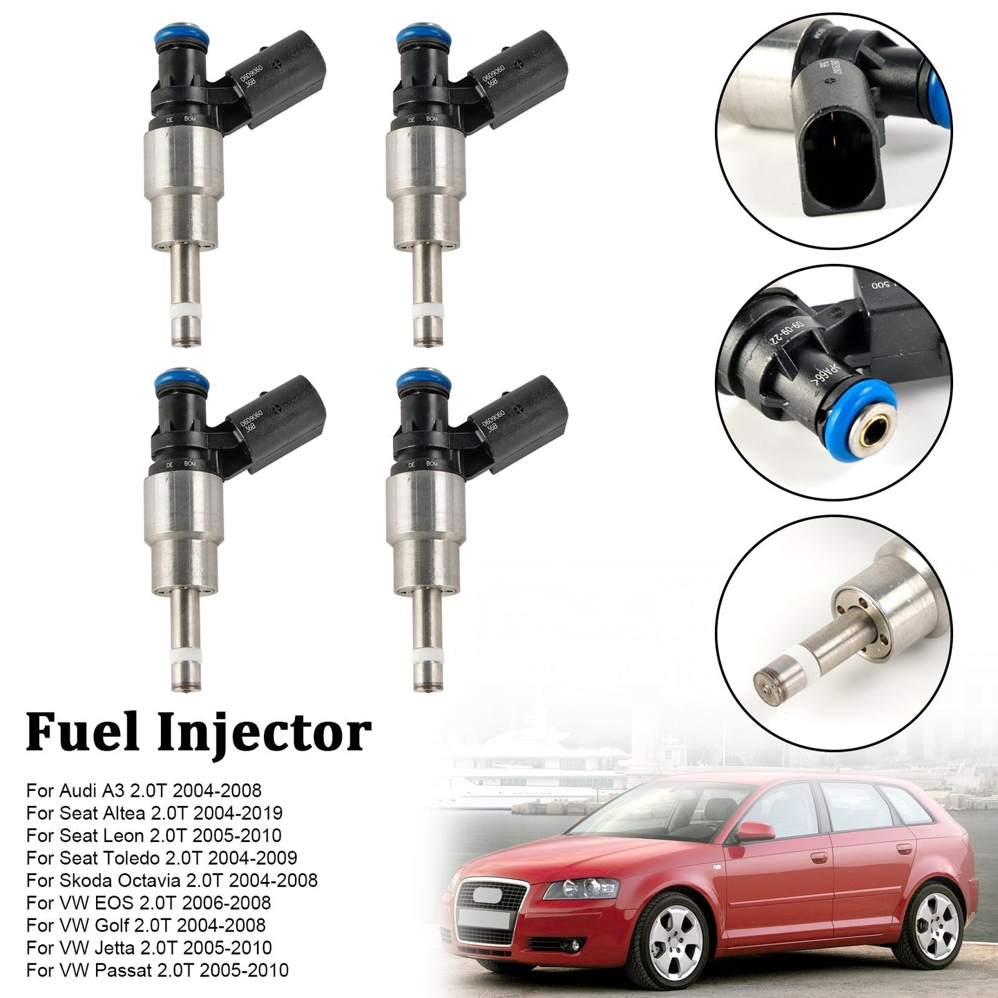 2005-2010 VW Passat 2.0T 4PCS Iniettore di carburante 0261500011 06D906036B