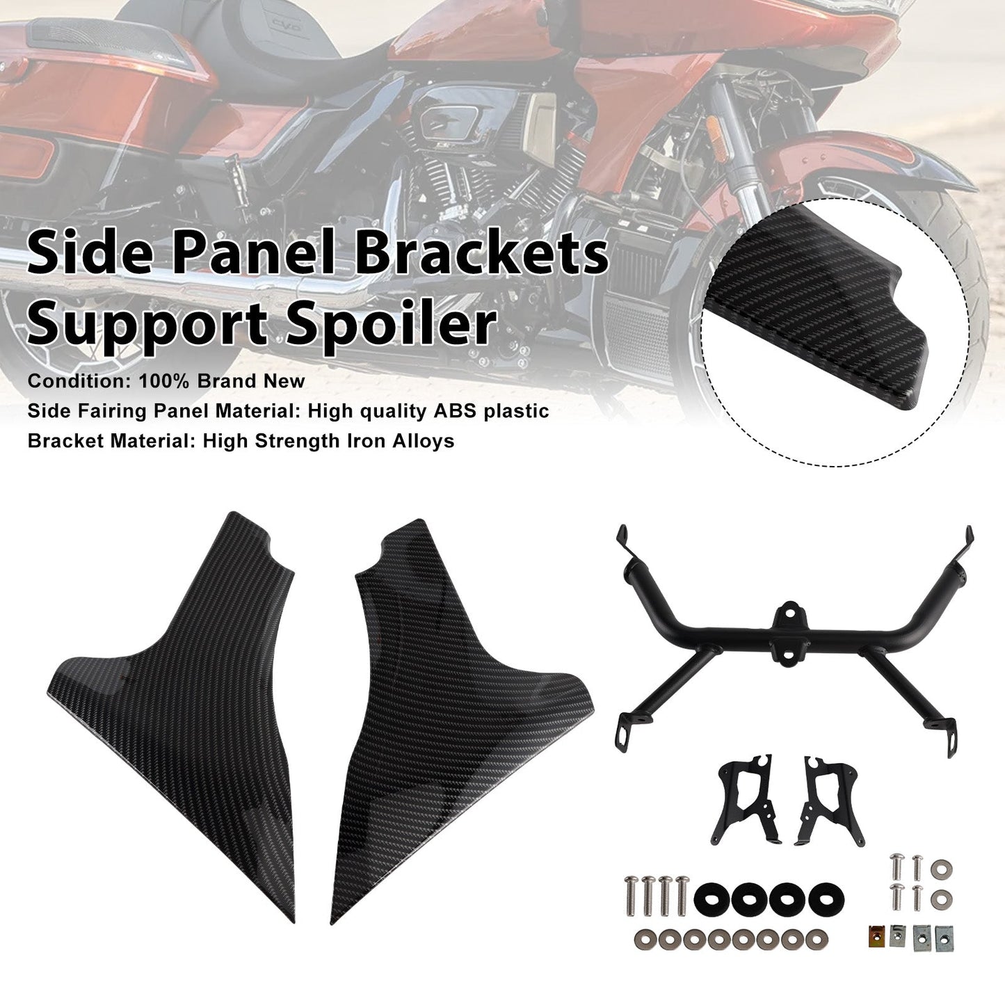 Staffe per pannello laterale supporto spoiler per CVO 121 117 Road Glide FLTRXSE 2023-2025