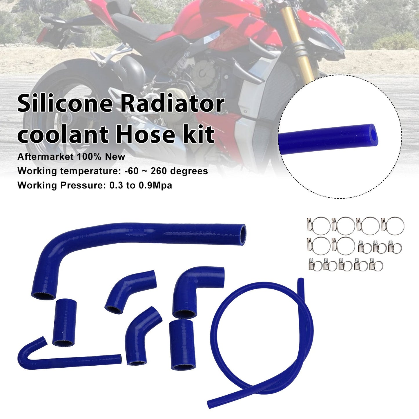 Tubo flessibile del liquido di raffreddamento del radiatore in silicone Ducati Streetfighter V4 V4S 2020-2025