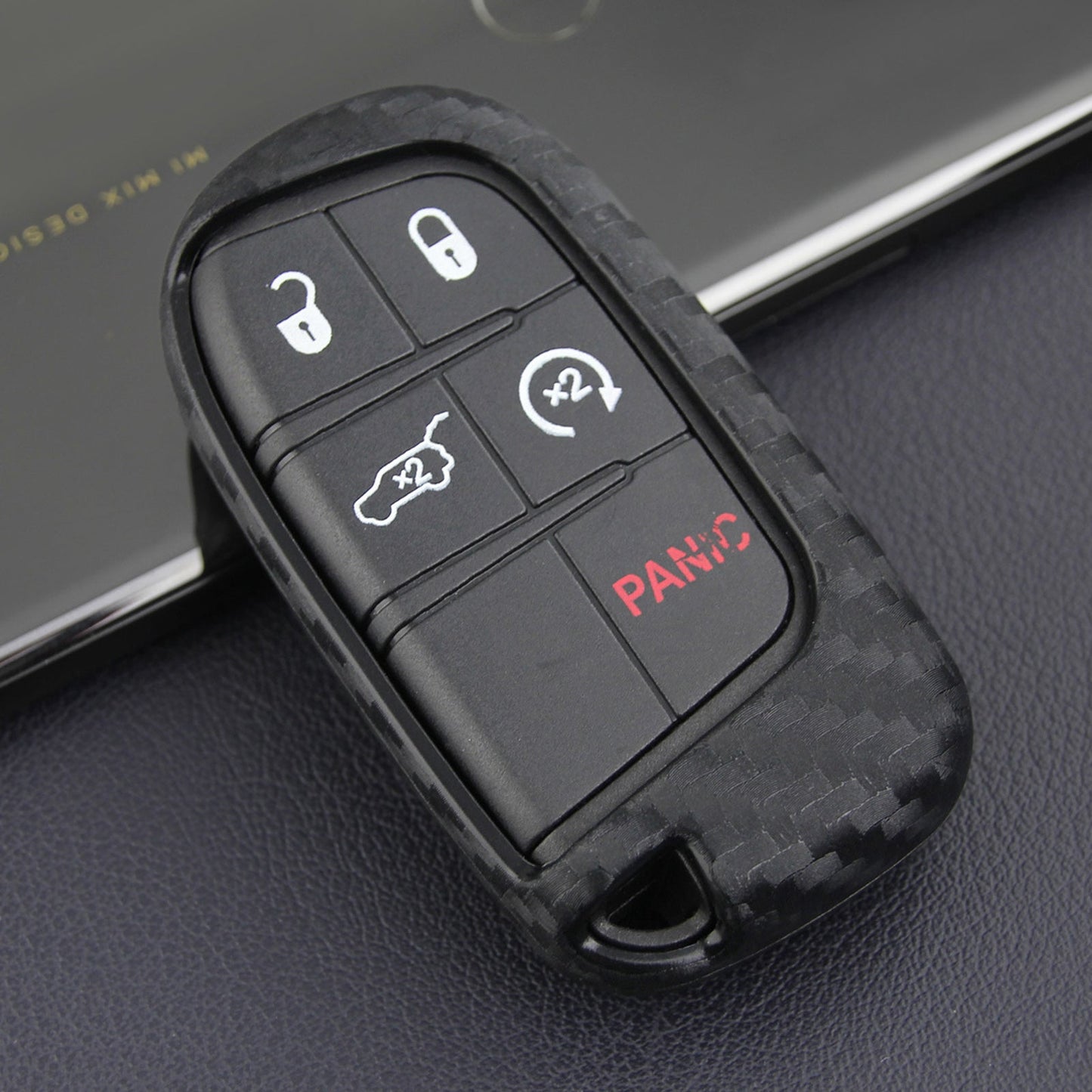 Custodia in similpelle e silicone per chiave auto con fibbia per Jeep