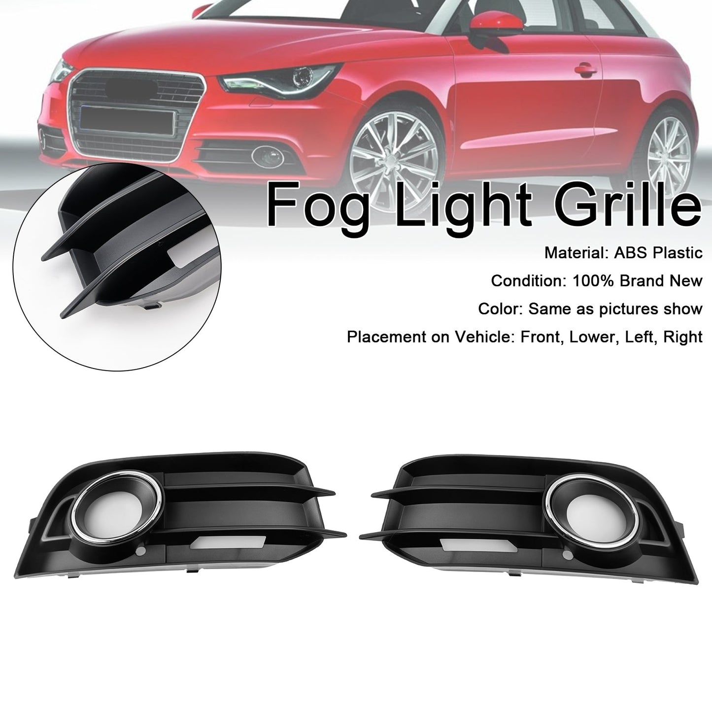 Griglia fendinebbia anteriore Audi A1 8X 2011-2014, 2 pezzi