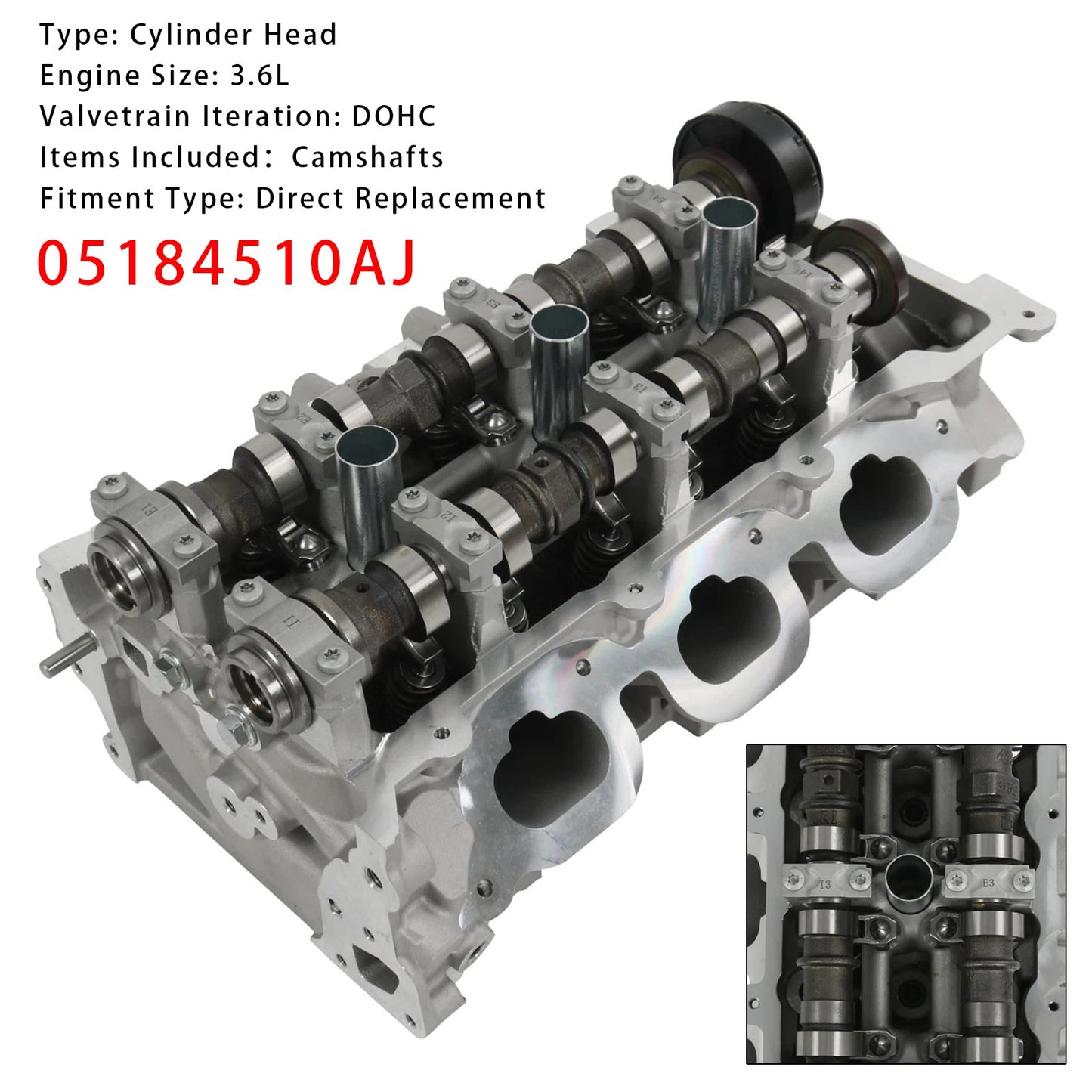 Testata cilindro lato destro nuova di zecca 05184510AJ per Dodge Chrysler Jeep 3.6L
