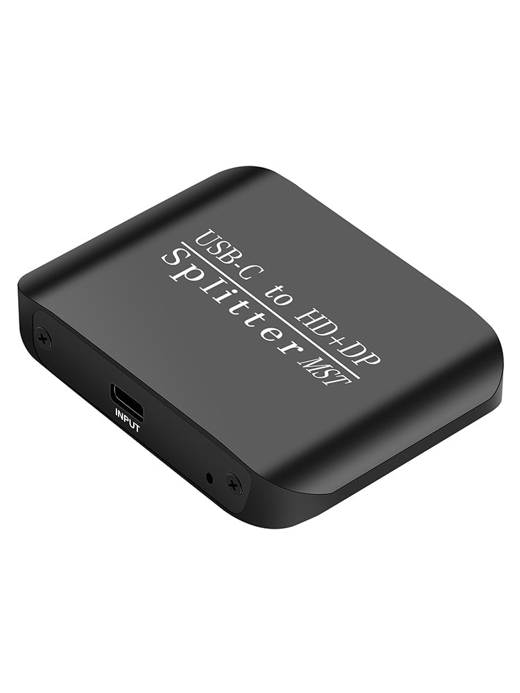 Splitter per laptop MST da tipo C a HDMI+DP 1x2, display a due schermi, un ingresso e due uscite
