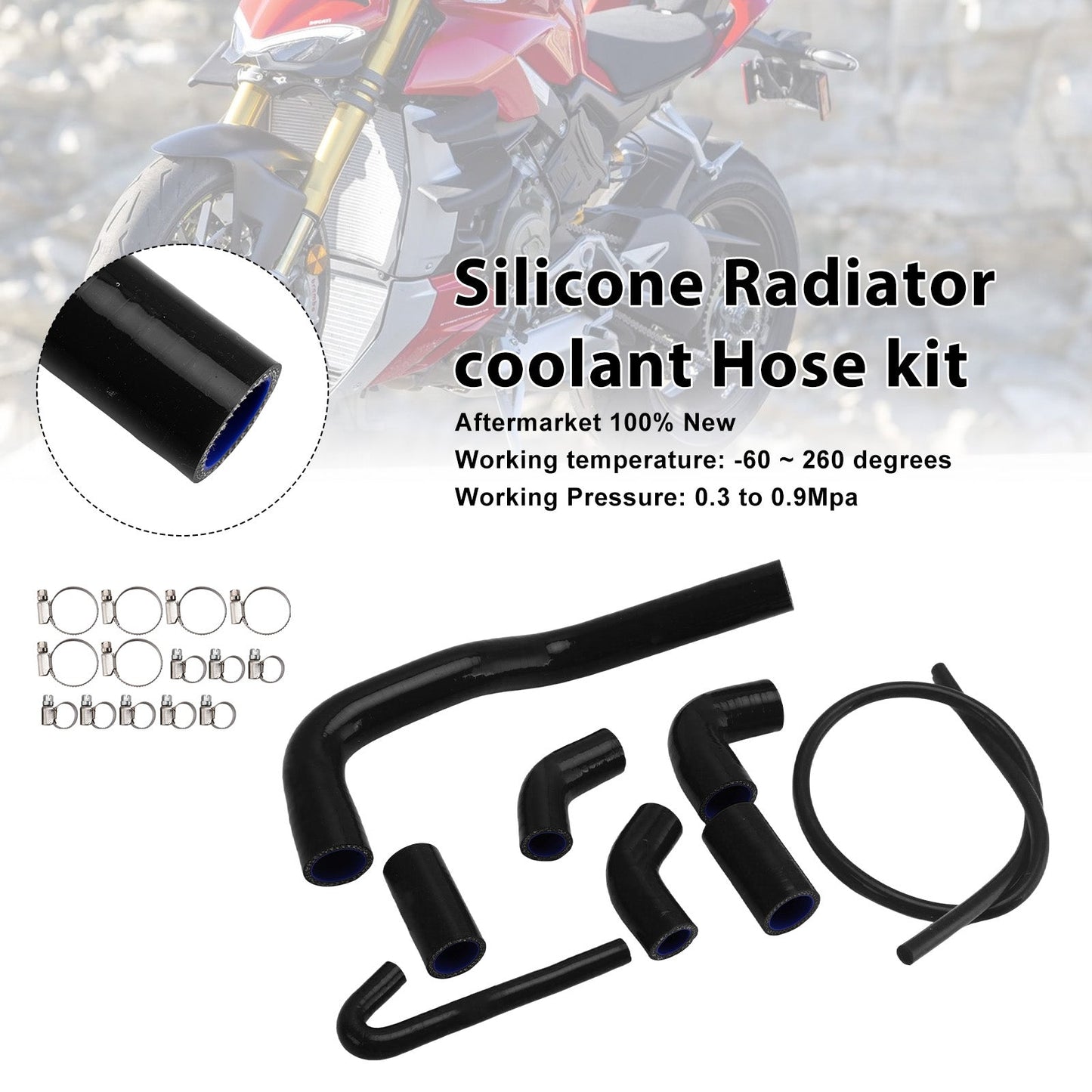 Tubo flessibile del liquido di raffreddamento del radiatore in silicone Ducati Streetfighter V4 V4S 2020-2025