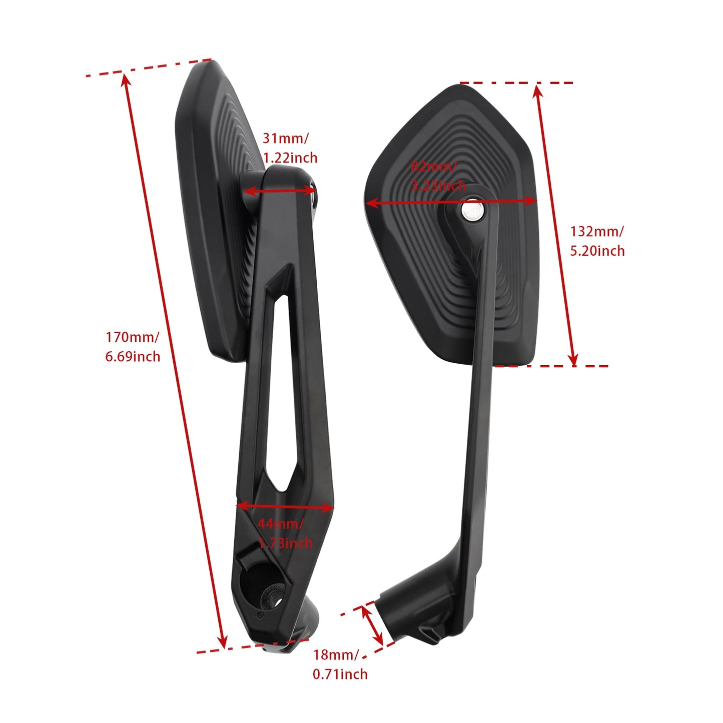 Set specchietti sinistro e destro per BMW R9T R1200 nineT, Scrambler, Urban 2014-2024