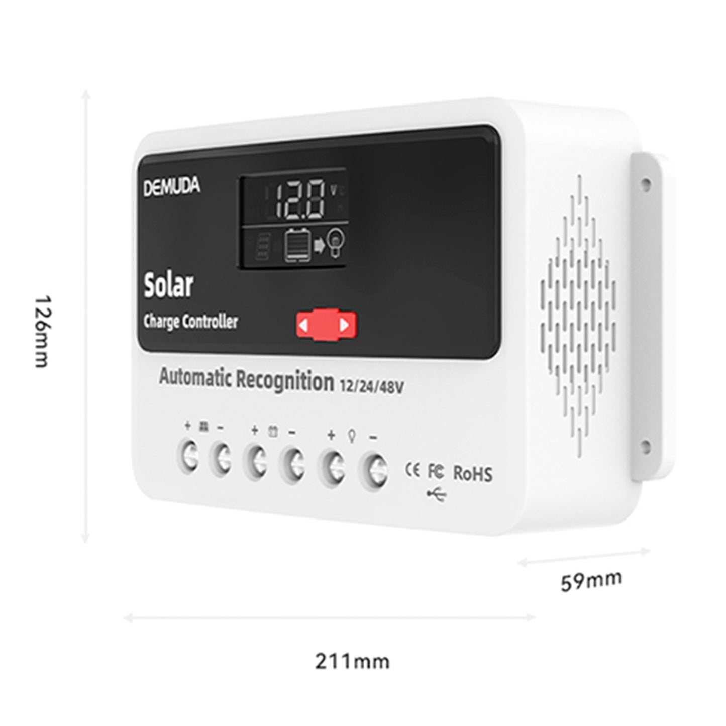 Regolatore solare automatico PWM 12V24V48V 10A-60A, regolatore solare in ferro fosfato