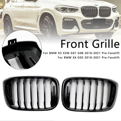 Griglia anteriore a rene nera lucida BMW X4 G02 X3 G01 G08 2018-2021 51138469959