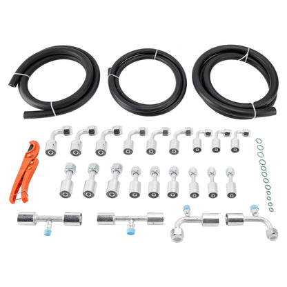 Kit di tubi flessibili e raccordi per aria condizionata da 26 pezzi da 9,5 piedi, include tubo flessibile AC da 9,5 piedi n. 6, n. 8, n. 10