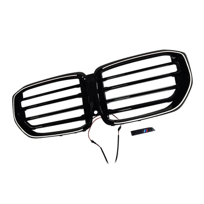 Griglia paraurti anteriore a linea singola con LED in stile M per BMW G05 LCI X5 2024+