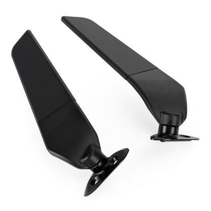 Lente bianca coppia Wing Fin Spoiler Specchietti retrovisori laterali per Yamaha YZF-R1M 2015-2019